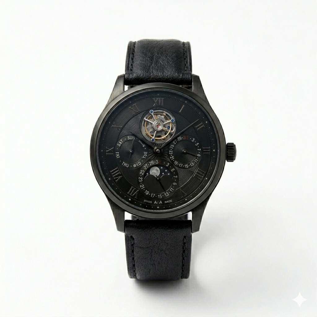 Skeleton Multi-Function Watch – All Black
