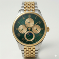 Green Dial Multi-Function Watch – Two-Tone Steel Strap