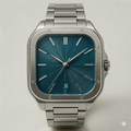 Square Blue Dial Watch – Stainless Steel Strap