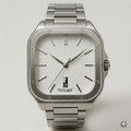 Square White Dial Watch – Stainless Steel Strap