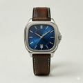 Square Blue Dial Watch – Leather Strap
