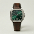 Square Green Dial Watch – Leather Strap