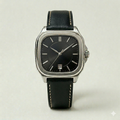 Square Black Dial Watch – Leather Strap
