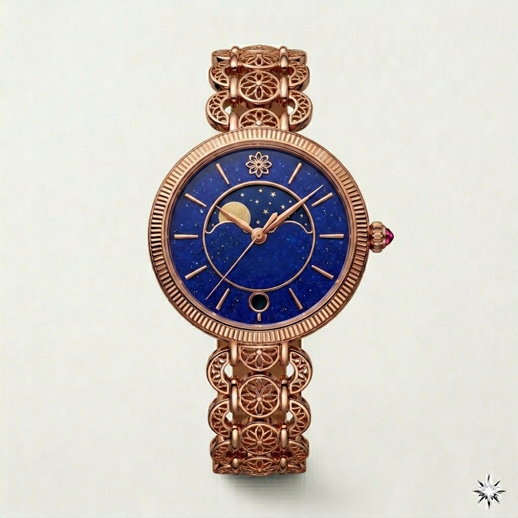 Rose Gold Celestial Moonphase Watch
