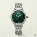 Celestia Emerald Dial Watch – Silver Filigree Edition