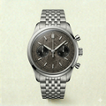 Steel Chronograph Watch – Textured Dial with Subdials
