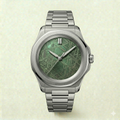Textured Green Dial Steel Watch