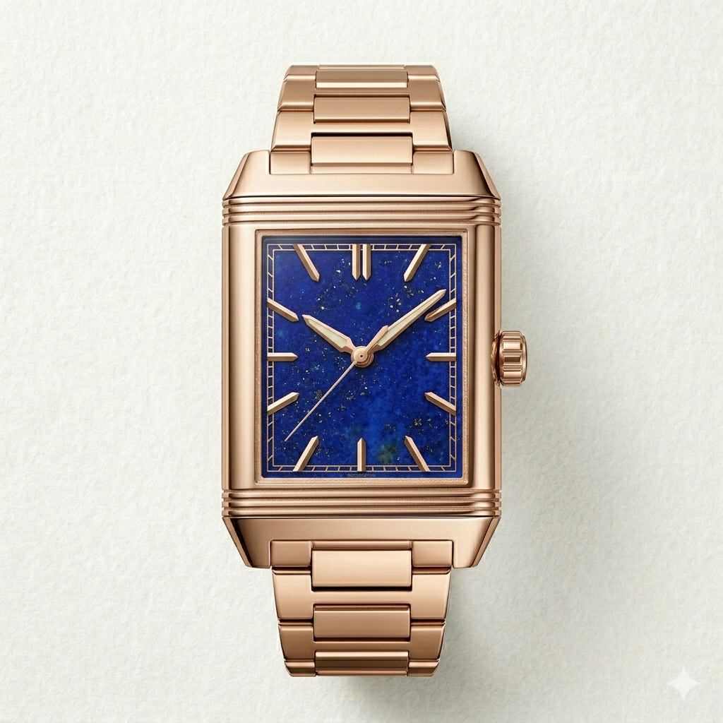 Rose Gold Sapphire Square Watch