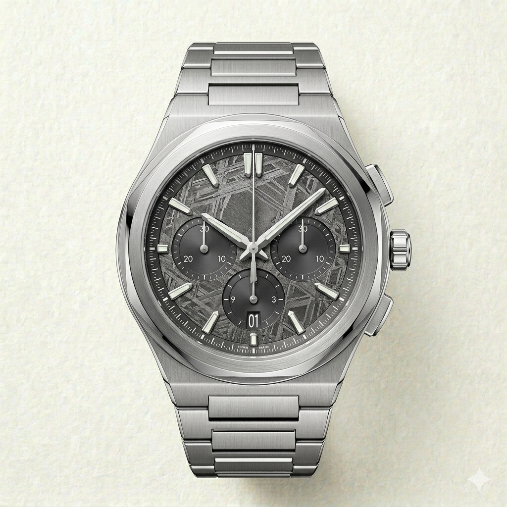 Silver Chronograph Textured Dial Watch