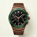 Green Bezel Chronograph Steel Watch