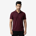 Men's Solid Polo Half-Sleeve T-Shirt (Wine)